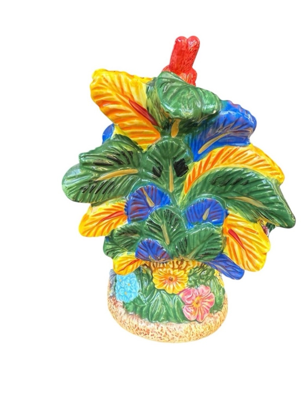 Floral Rooster Cookie Jars 1 of 2 - Picture 2 of 2